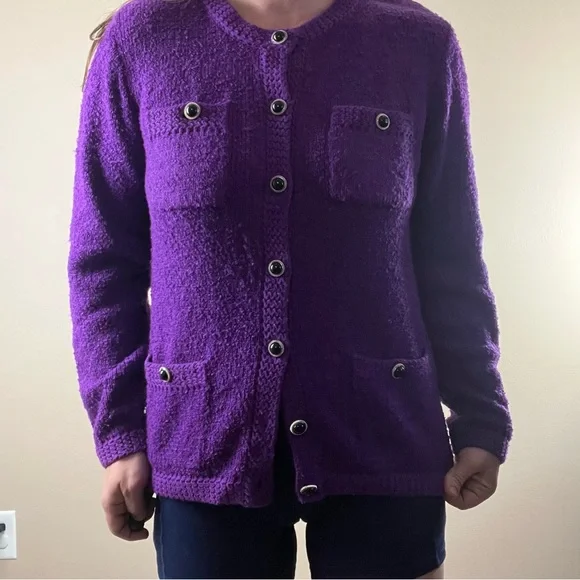 Warm comfy 80s vintage blazer style sweater - Picture 3 of 8